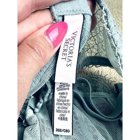 Victoria Secret Teal Lace Underwire Bra Women's Size 36B - Picture 5 of 7